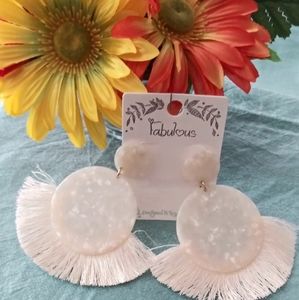 Acrylic/Round Fringe Earrings